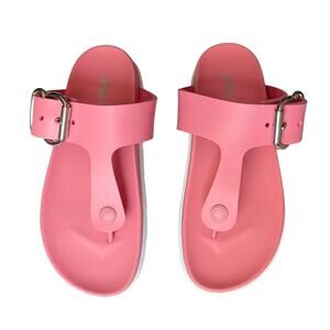 Prada Lug Sole Thong Sandals Flip flops Bubblegum Pink Size 36 US 6 Buckle